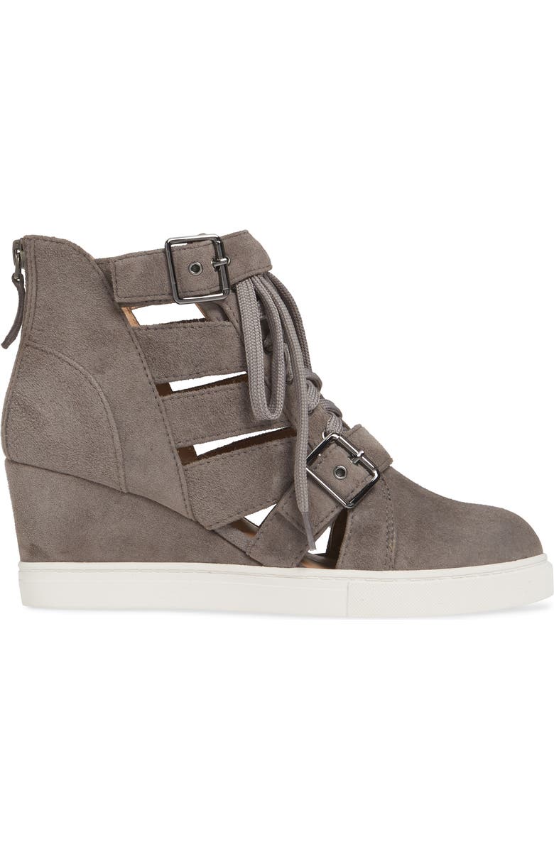Linea Paolo Fave Cutout Wedge Sneaker, Alternate, color, Stone