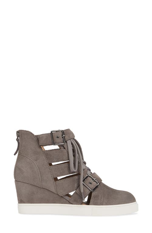 Linea Paolo Fave Cutout Wedge Sneaker In Gray