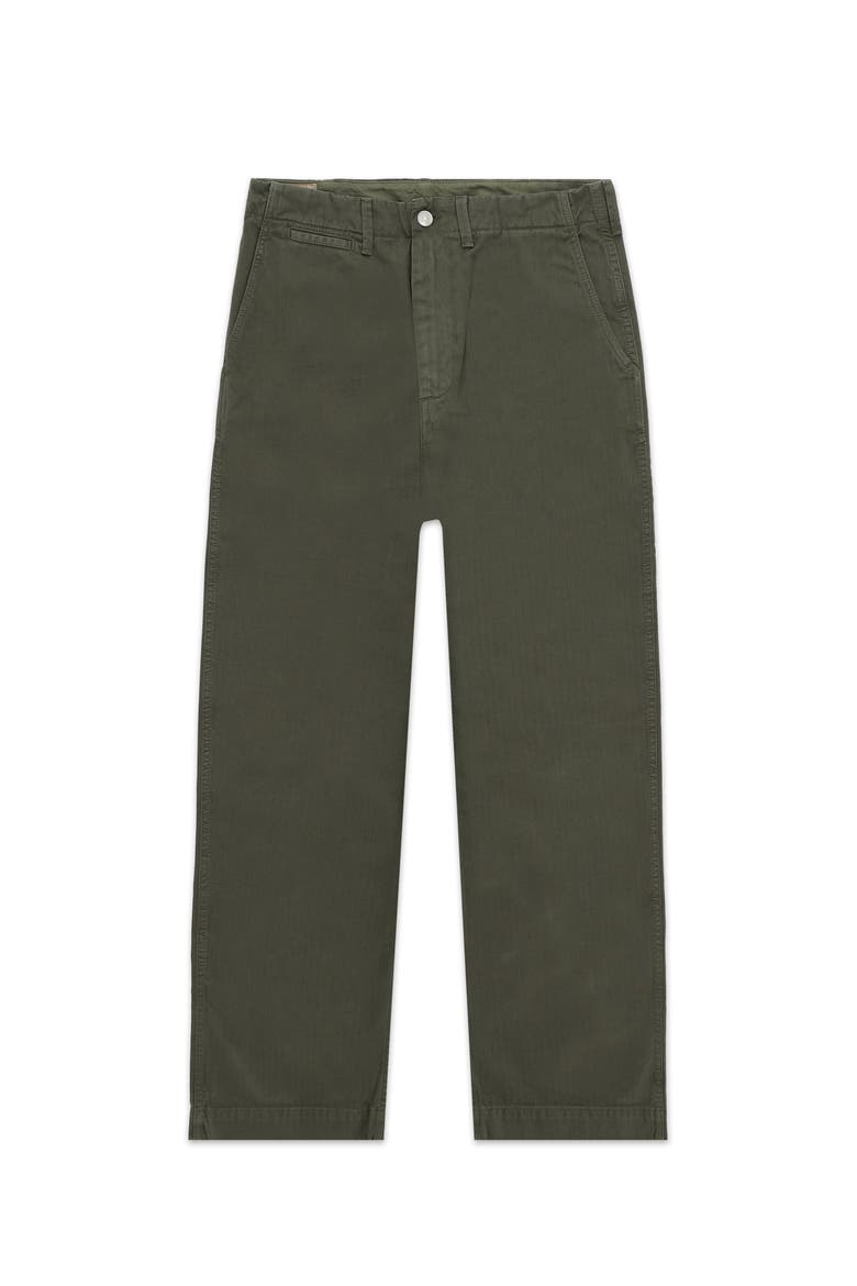 Herringbone Wide Leg Chino Pants, Main, color, Green