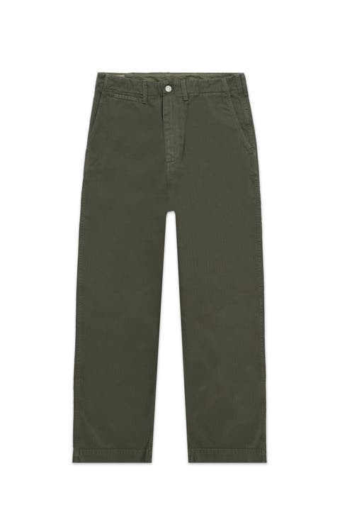 Herringbone Wide Leg Chino Pants