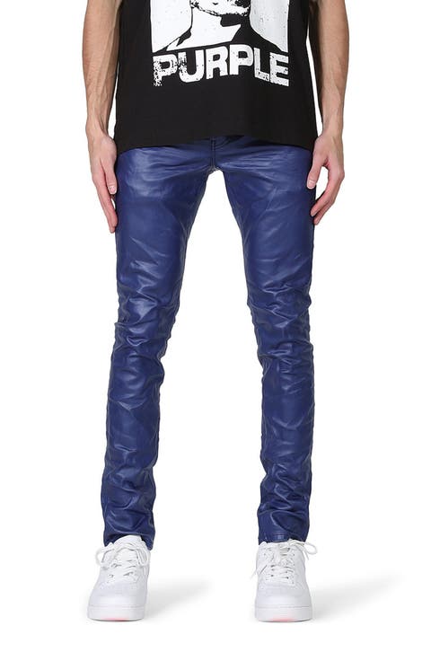PURPLE Coated Skinny Jeans
