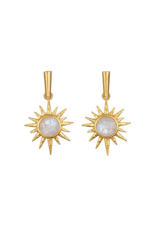 Satya Jewelry North Star Moonstone Starburst Earrings in Gold at Nordstrom