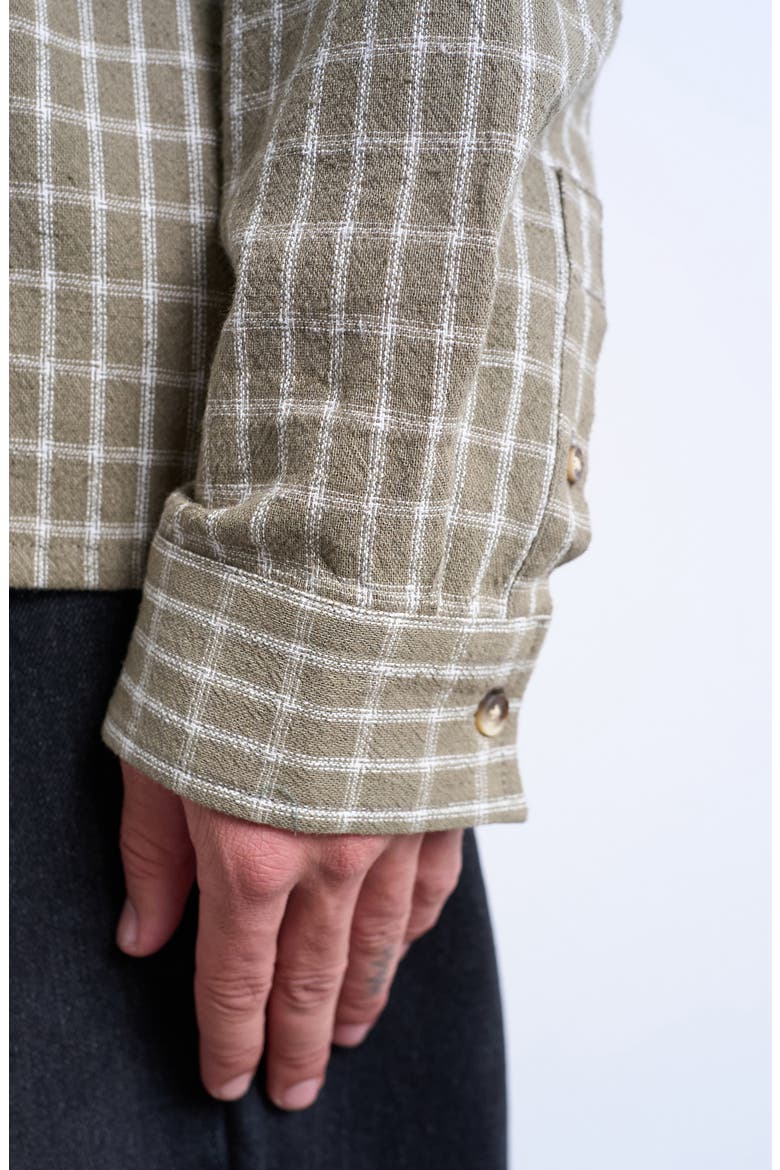 Grid Check Relaxed Button-Up Shirt, Alternate, color, KHAKI