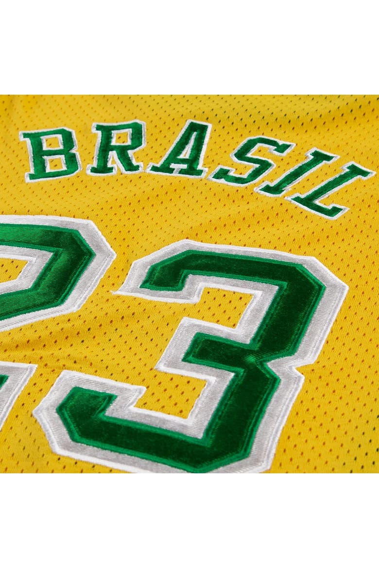 Youth Jordan Brand Yellow Brazil National Team Mesh Basketball Fashion Jersey, Alternate, color, Yellow