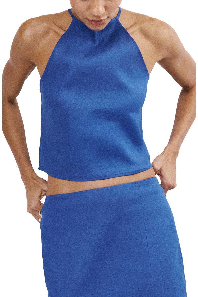 Sleeveless Linen Blend Top, Main, color, BLUE