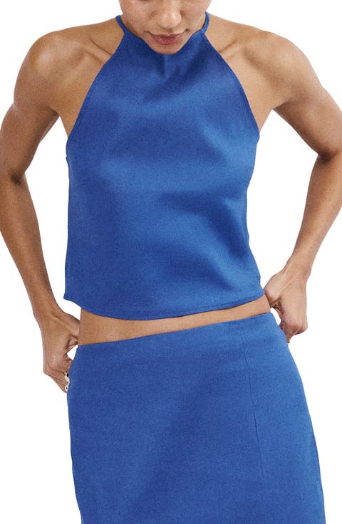 Sleeveless Linen Blend Top