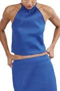 MANGO Sleeveless Linen Blend Top
