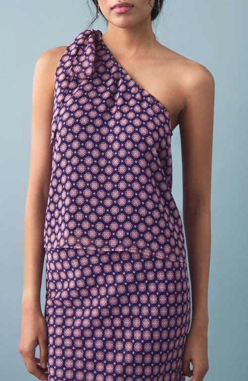 Mango Teen Asymmetric One Shoulder Top In Purple