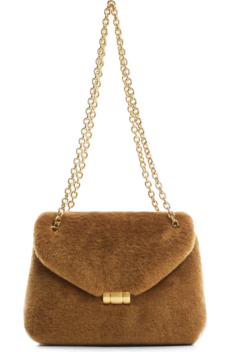 MANGO Faux Fur Convertible Shoulder Bag, Main, color,