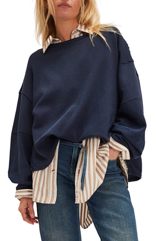 Free People Total Eclipse Oversize T-shirt In Blue