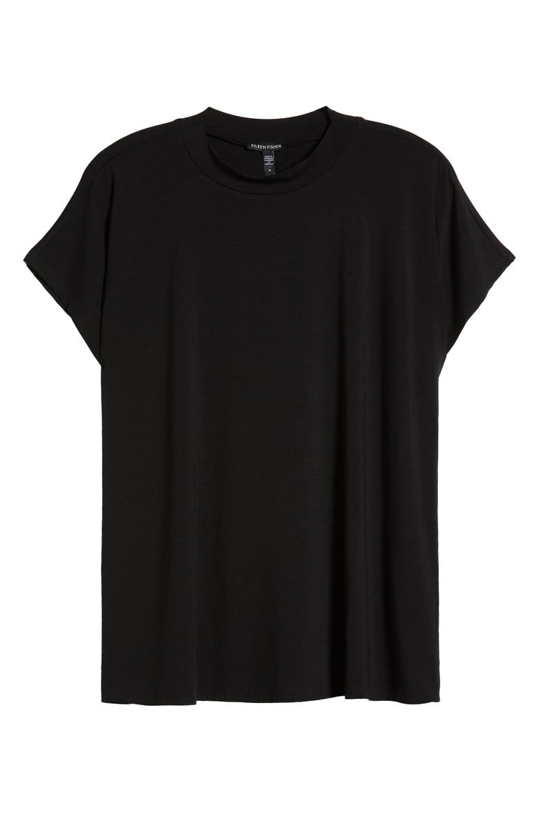 Eileen Fisher Mock Neck T-Shirt, Alternate, color, Black