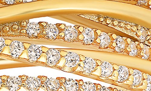 Queen Jewels Crossover Cubic Zirconia Ring In Gold