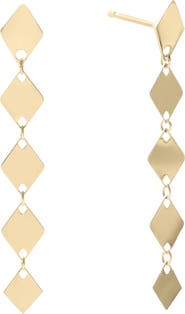 LANA 14K Gold Laser Kite Chain Linear Drop Earrings