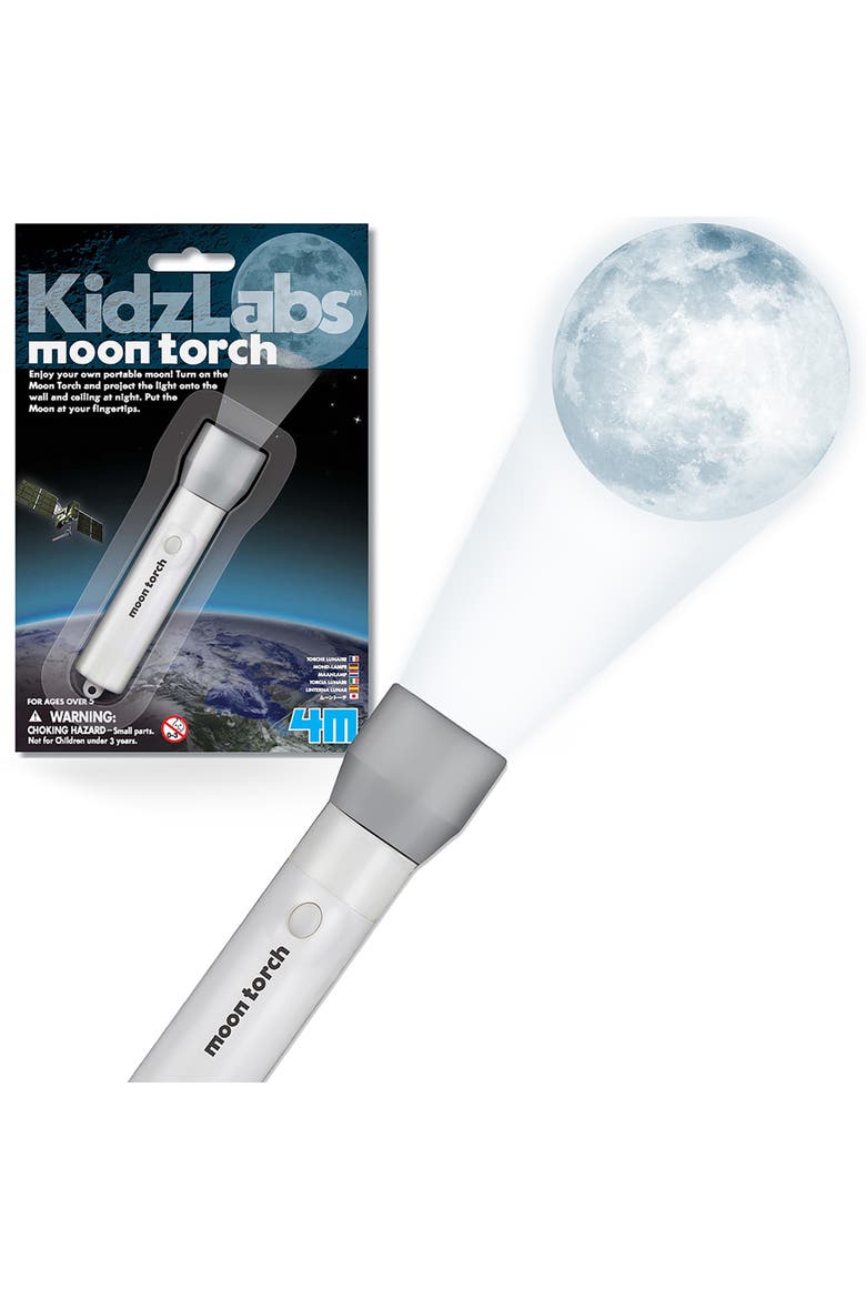 KidzLabs Moon Torch, Portable Projecting Toy Flashlight, Kids 5+, Alternate, color, Multicolored