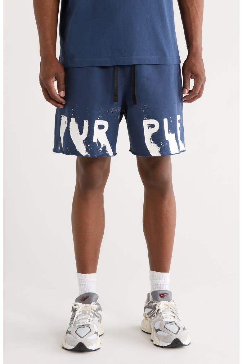Cotton Fleece Shorts, Main, color, BLUE