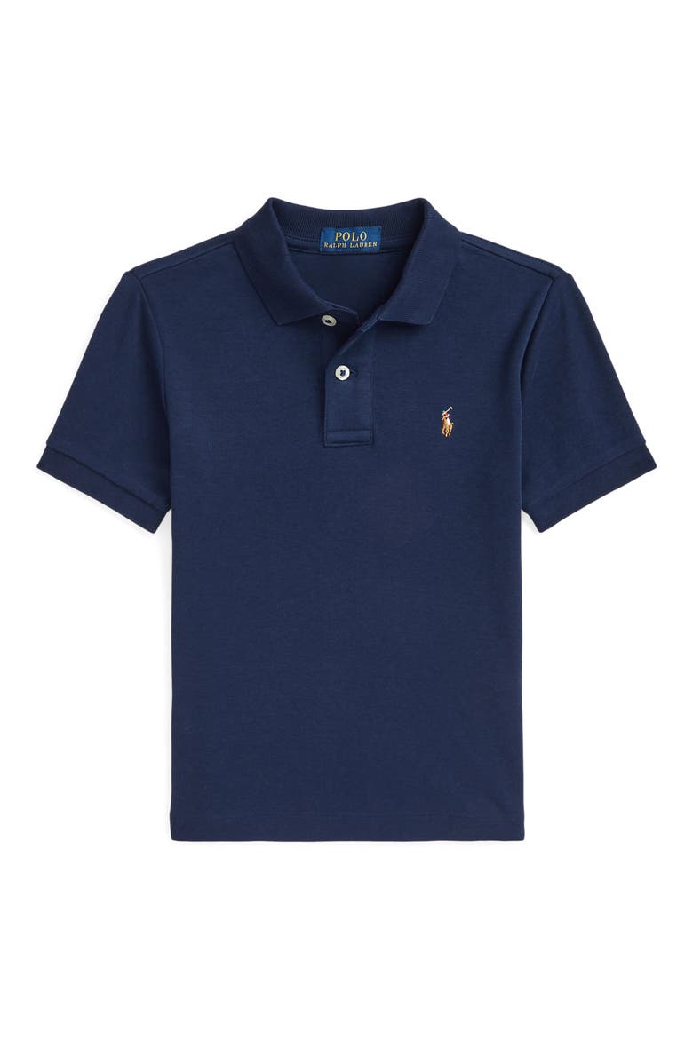 Kids' Basic Solid Cotton Polo, Main, color, REFINED NAVY