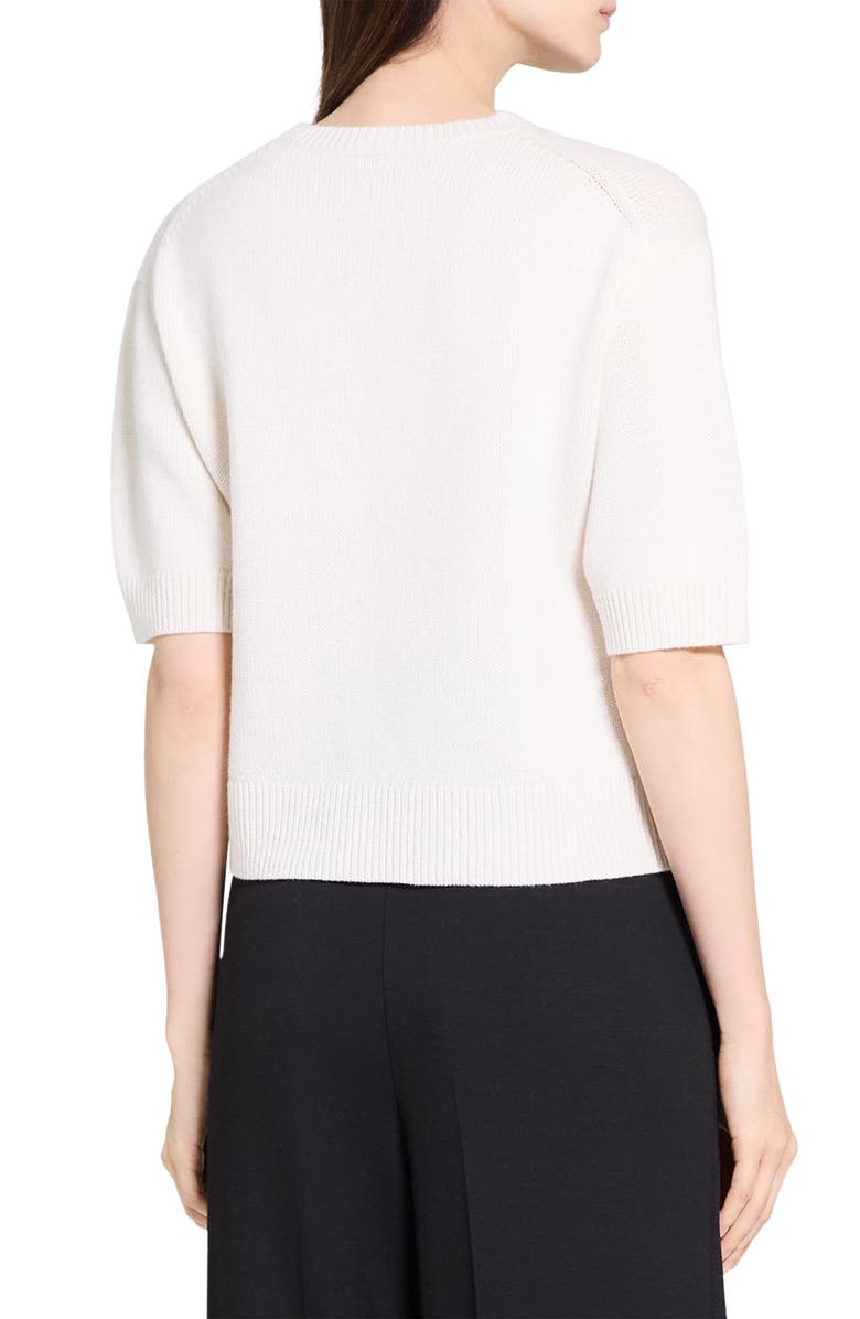 Theory Short Sleeve Cashmere Sweater, Alternate, color, Ivory