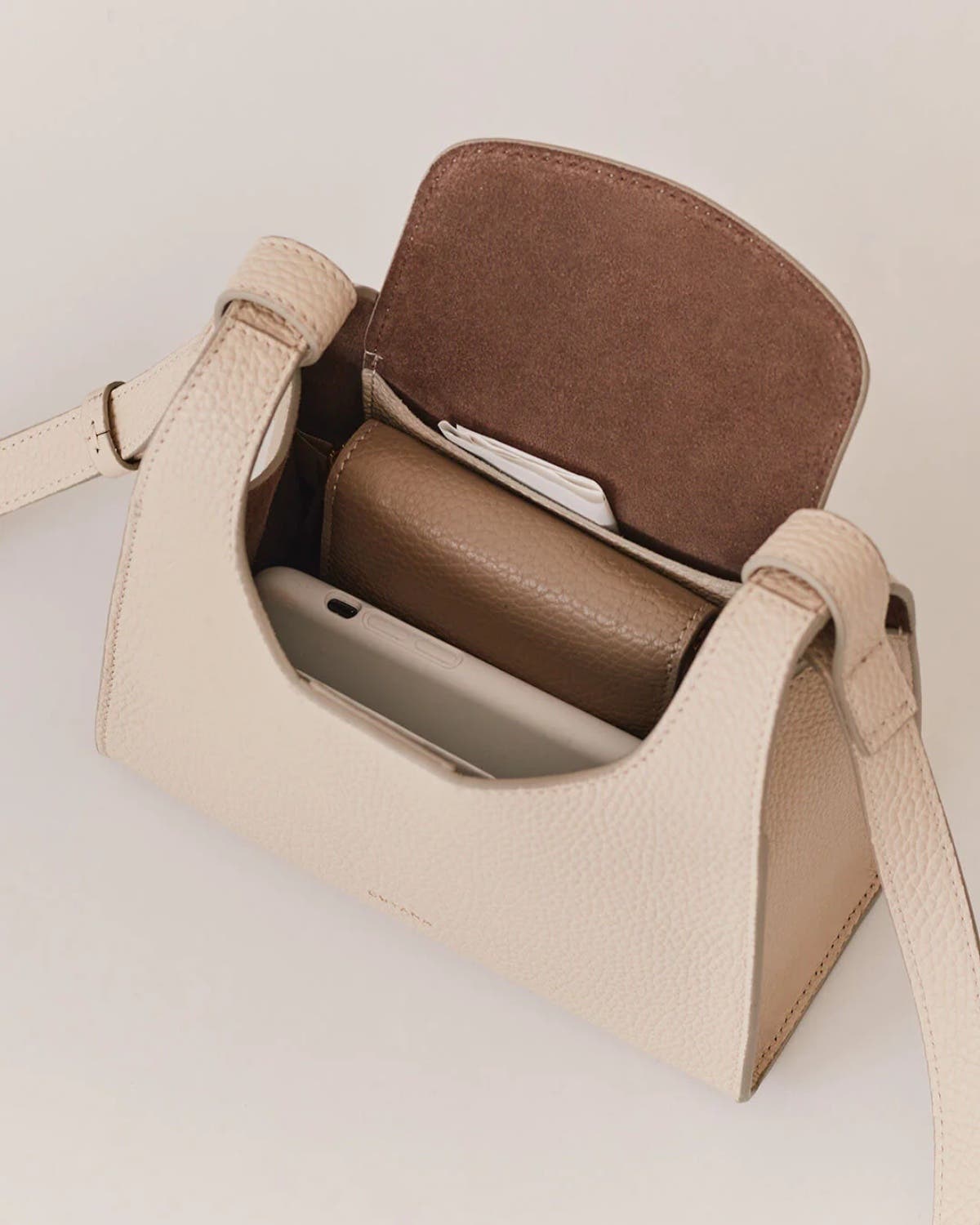 Cuyana Mini Double Loop Bag, Alternate, color, Cappuccino