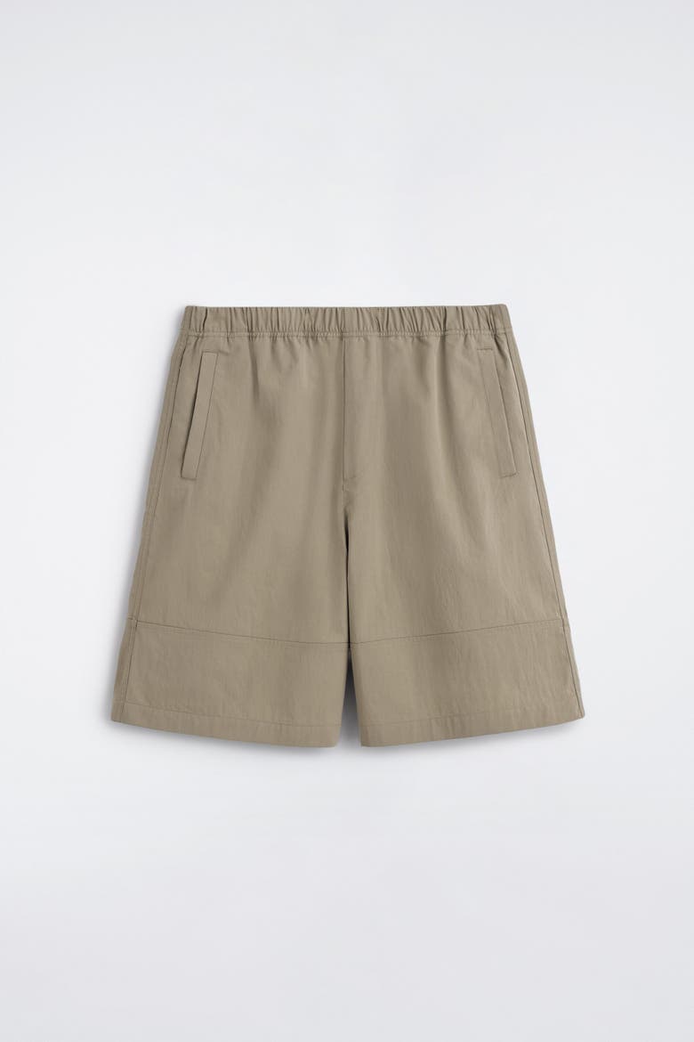 Cotton Elasticated Knee-Length Shorts, Alternate, color, BEIGE