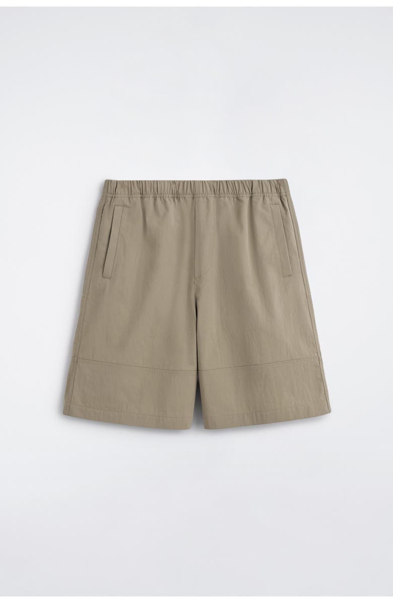 COS Cotton Elasticated Knee-Length Shorts, Alternate, color, Beige