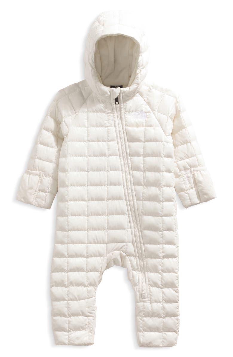 The North Face ThermoBall<sup>™</sup> Water Repellent One-Piece Snowsuit, Main, color, White Dune