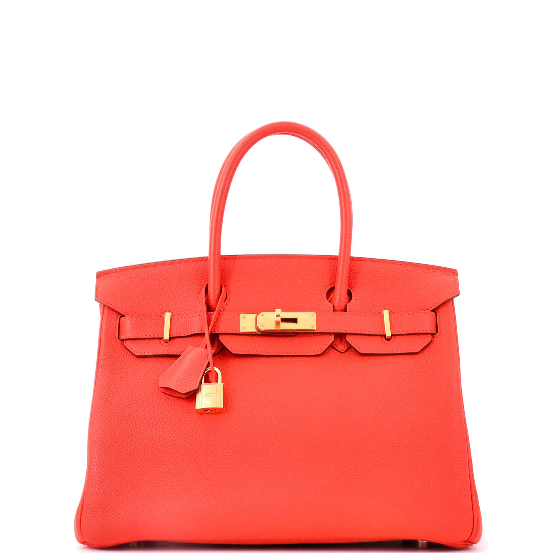 Birkin Handbag Orange Togo with Gold Hardware 30, Main, color, Red