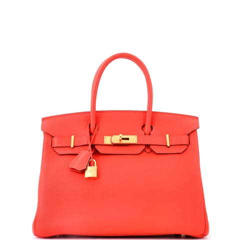 Birkin Handbag Orange Togo with Gold Hardware 30
