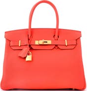 Pre-Owned Hermes Birkin Handbag Orange Togo with Gold Hardware 30