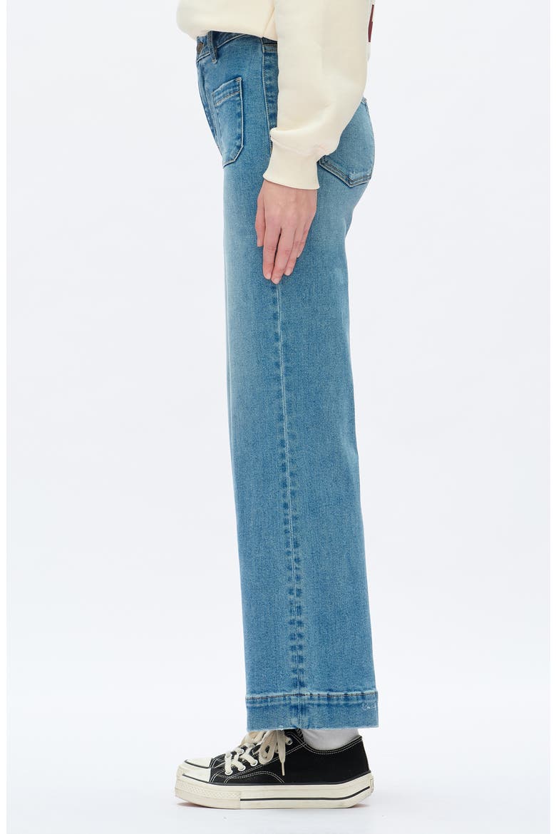 Patch Pocket High Waist Wide Leg Jeans, Alternate, color, MEDIUM BLUE