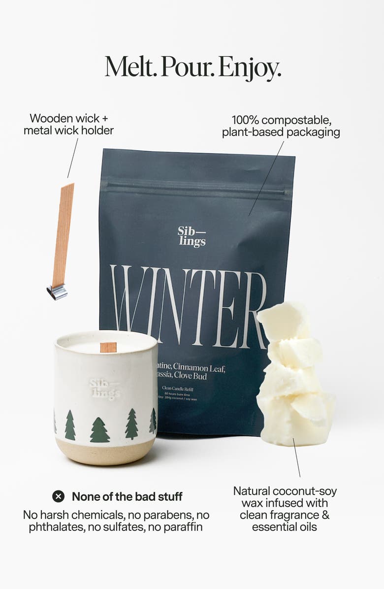 SIBLINGS Winter Clean Candle Starter Set, Alternate, color, White