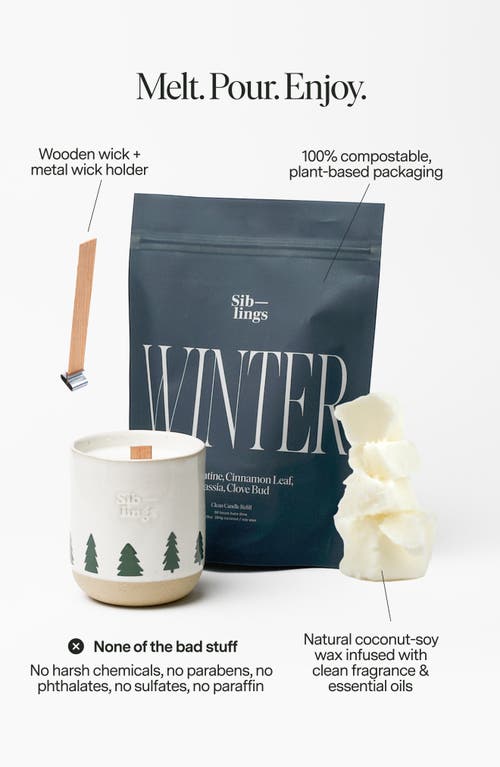 Siblings Winter Clean Candle Starter Set In Gray