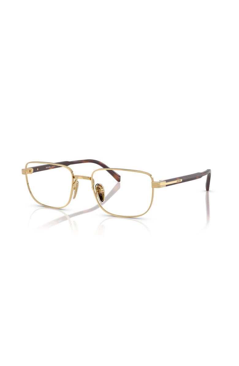Prada 53mm Rectangle optical glasses, Main, color, Gold