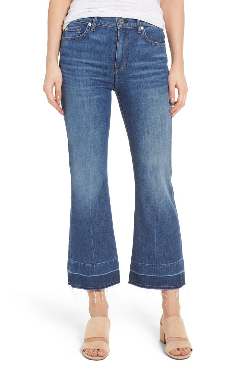 7 For All Mankind <sup>®</sup> Ali Split Hem Crop Flare Jeans, Main, color, 