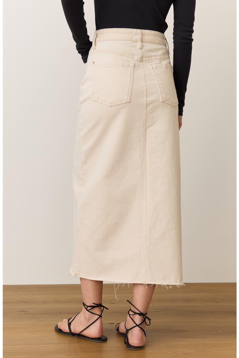 Fawn Denim Midi Skirt, Alternate, color, NATURAL