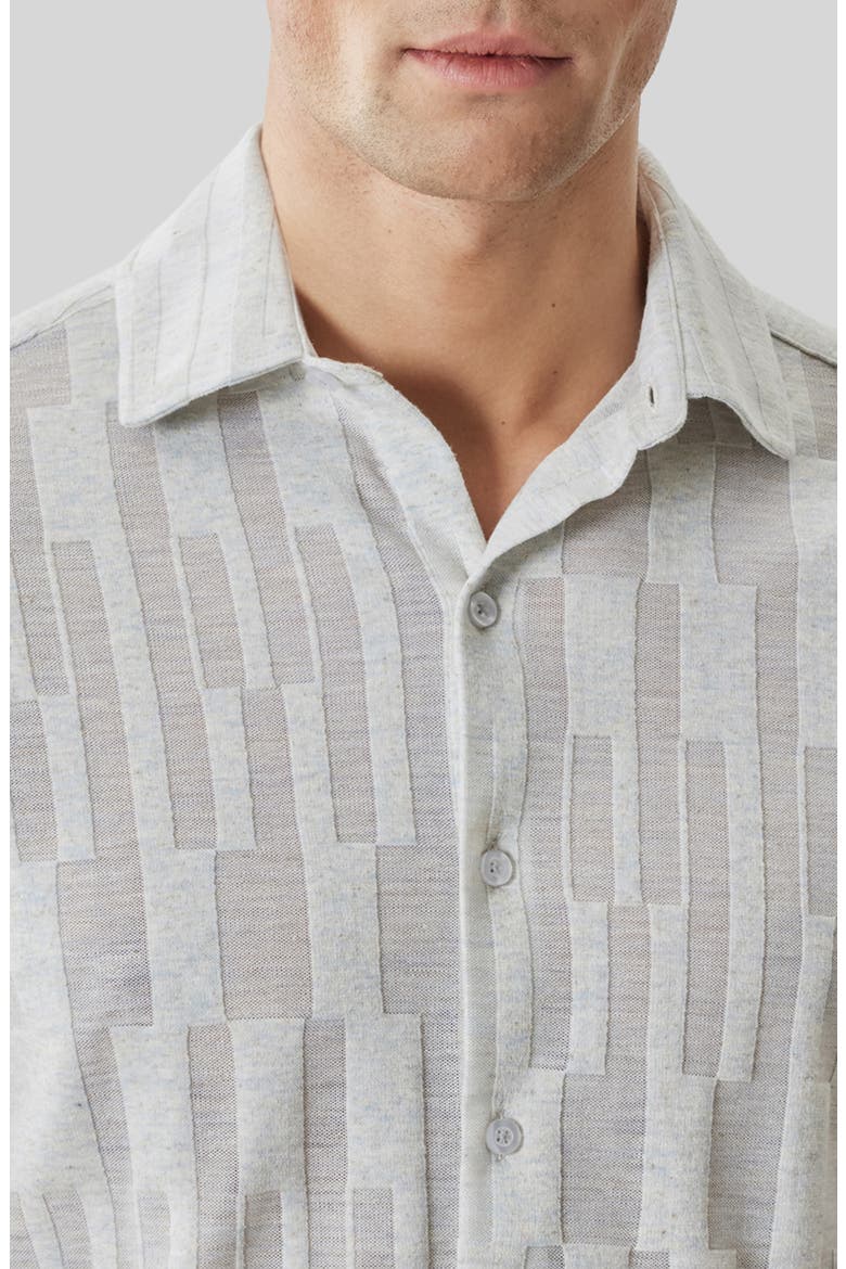 Vessar Texture Knit Short Sleeve Button-Up Shirt, Alternate, color, SWAN