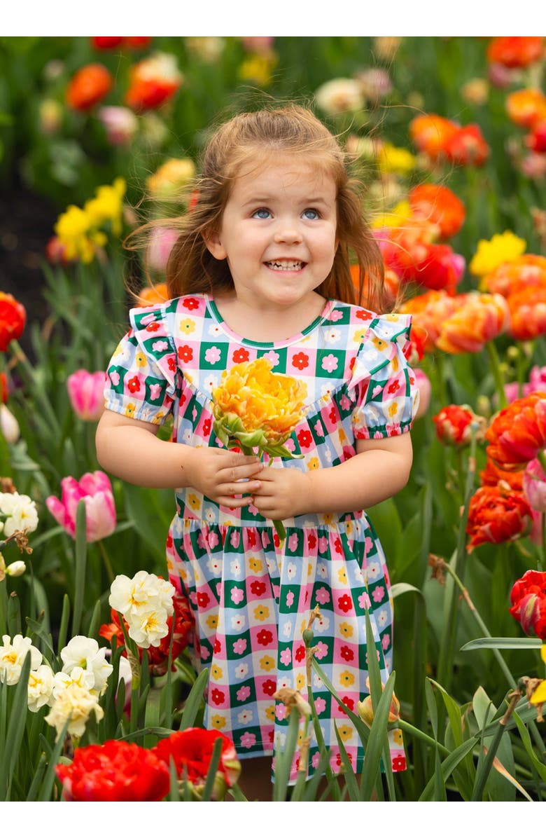 Mabel + Honey Flower Pops Short Sleeve Dress, Alternate, color, Pink