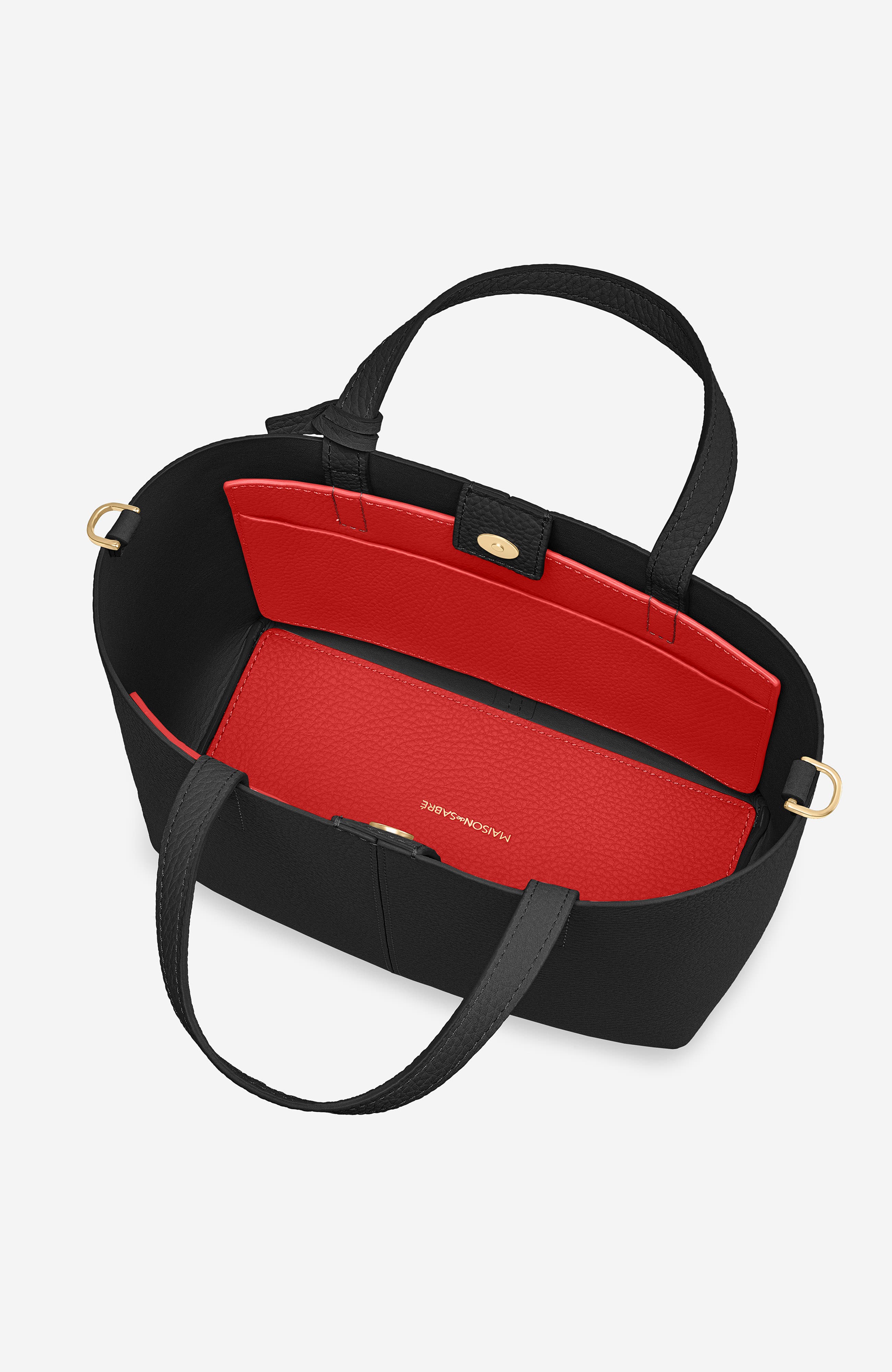 MAISON de SABRÉ Small Leather Soft Tote, Alternate, color, Rouge Noir