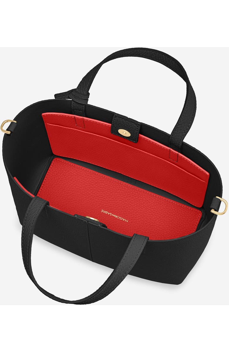 MAISON de SABRÉ Small Leather Soft Tote, Alternate, color, Rouge Noir