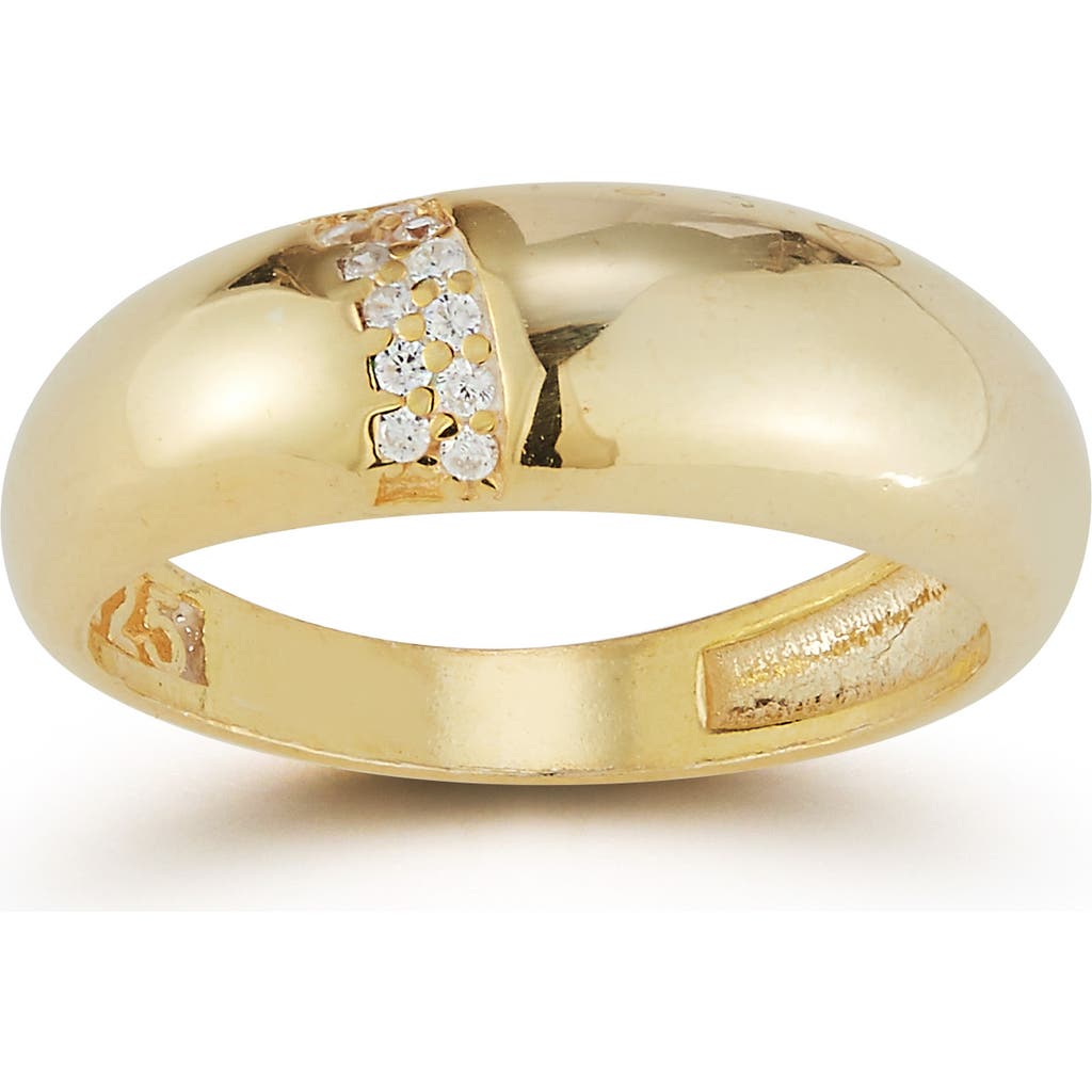 Chloe & Madison Chloe And Madison 14k Gold Plated Sterling Silver Dome Ring In Gold