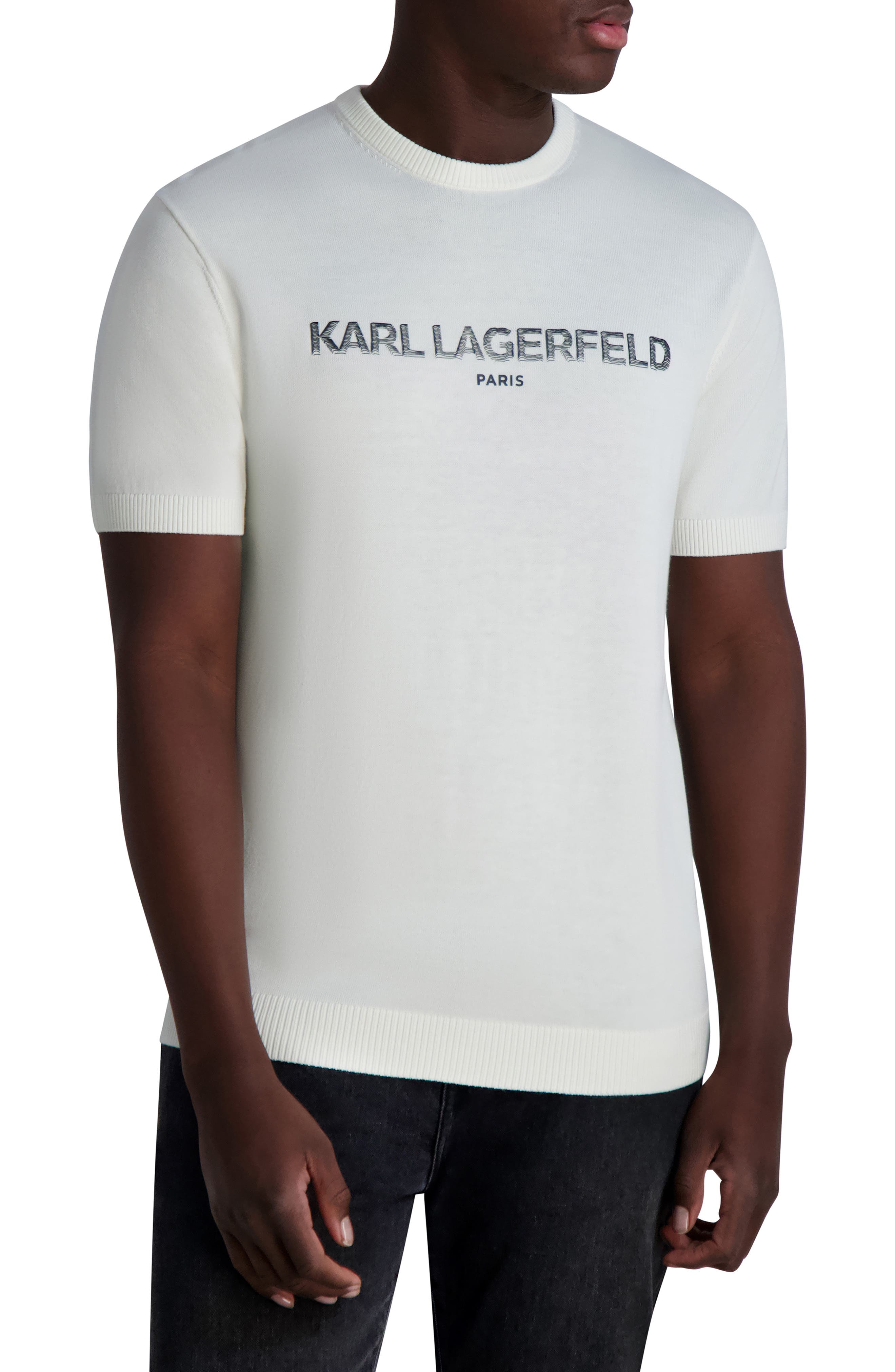 KARL LAGERFELD PARIS Logo Short Sleeve Sweater