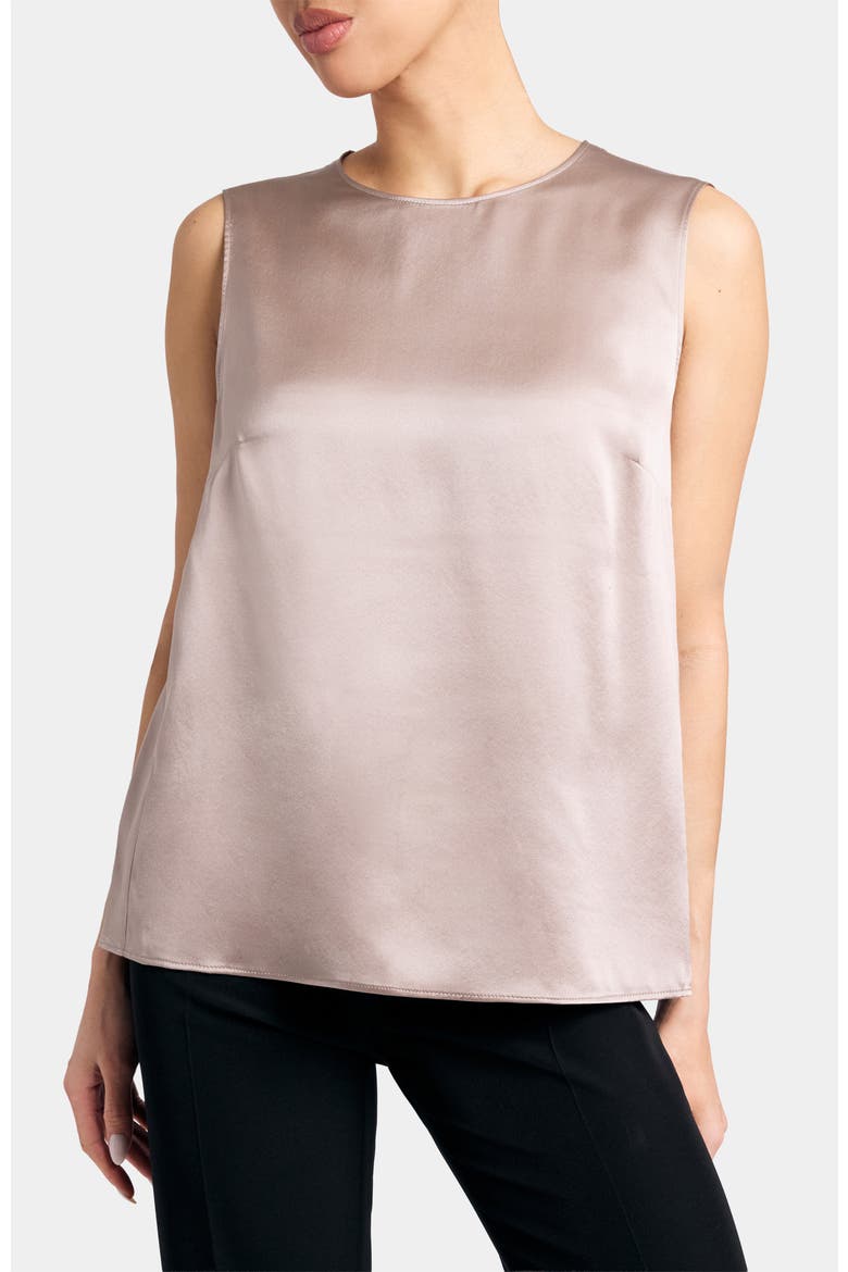 Demi Sleeveless Top in Silk Charmeuse, Alternate, color, DUSTY MAUVE