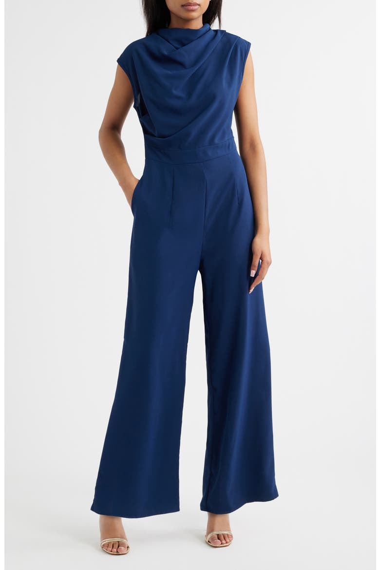 Lilou Wide Leg Jumpsuit, Main, color, BLUE