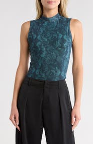 rag & bone Aliyah Mock Neck Sleeveless Mesh Top