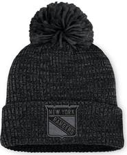 FANATICS Women's Fanatics Black New York Rangers Authentic Pro Road Cuffed Knit Hat with Pom