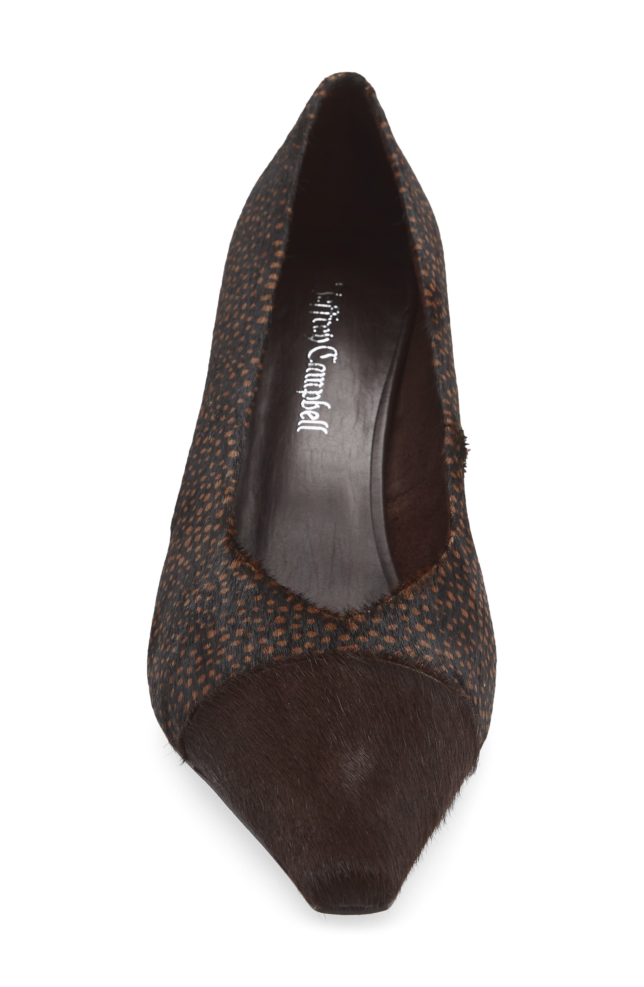 Campaign Genuine Calf Hair Pointed Toe Pump, Alternate, color, BROWN DOT COMBO
