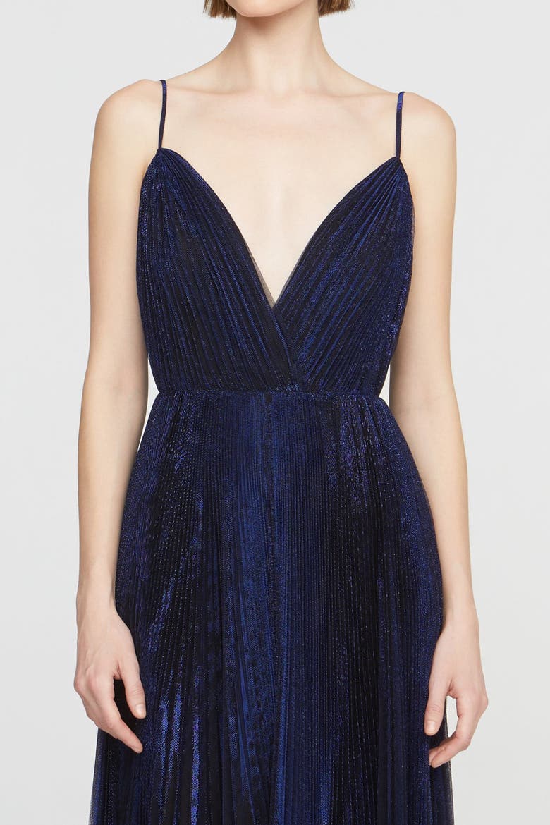 Zellie Crystal Jersey Gown, Alternate, color, Sapphire Stone