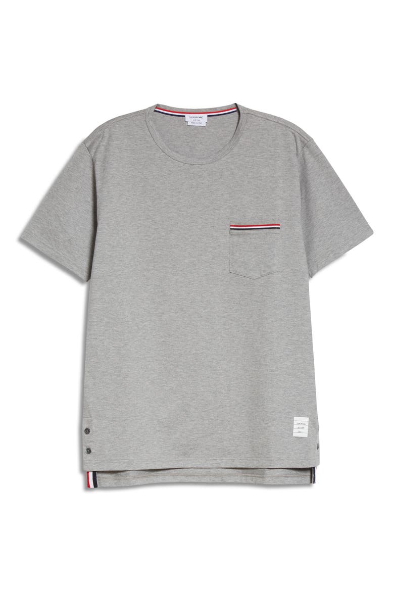 Stripe Trim Pocket T-Shirt, Alternate, color, LIGHT GREY