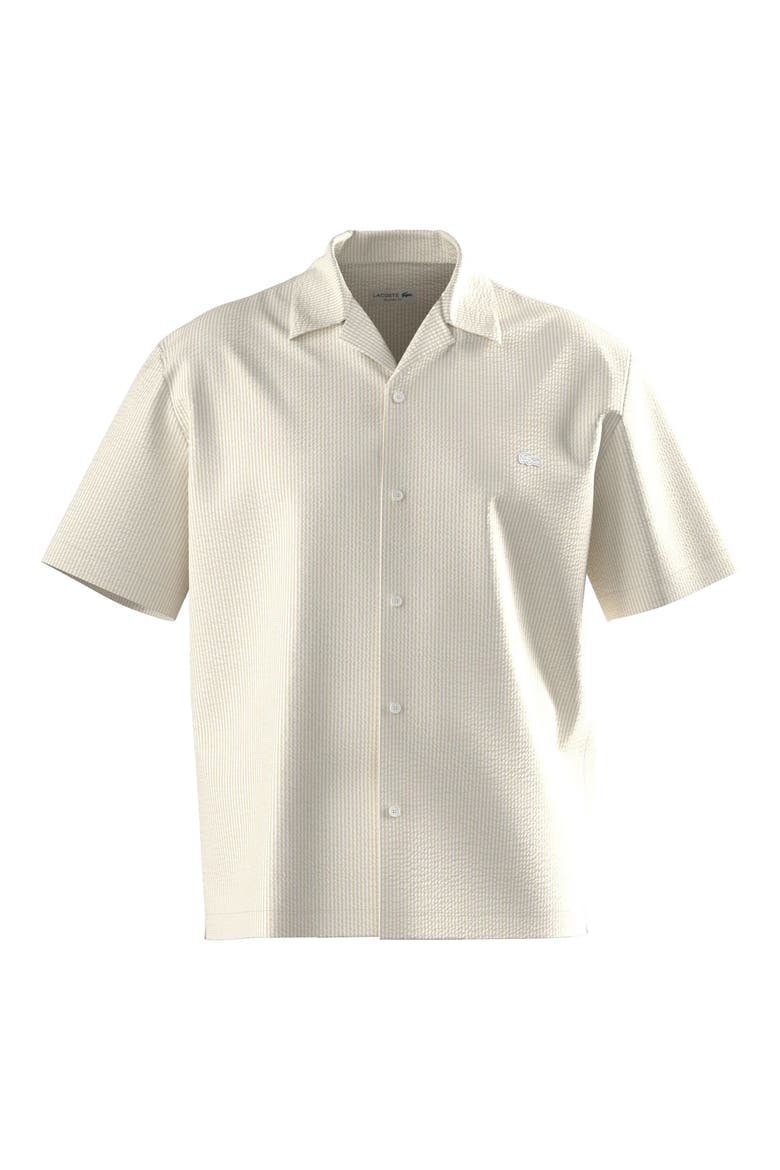 Cotton Blend Seersucker Sport Shirt, Alternate, color, FLOUR/ NATUREL CLAIR