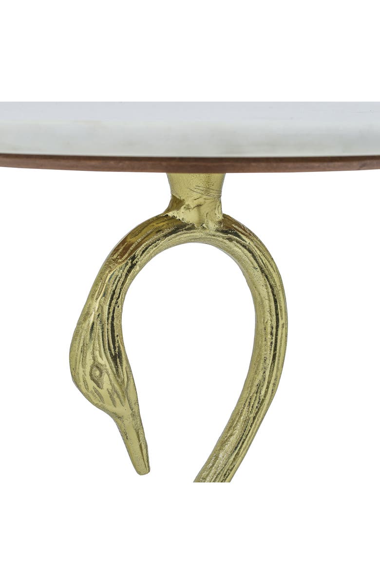 Expo Bazaar Side Table with Marble Top | Sculptural Side Table, Alternate, color, Gold