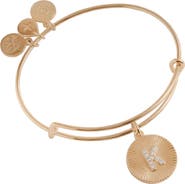 Alex and Ani Pave Starburst Texture Initial Bangle Bracelet